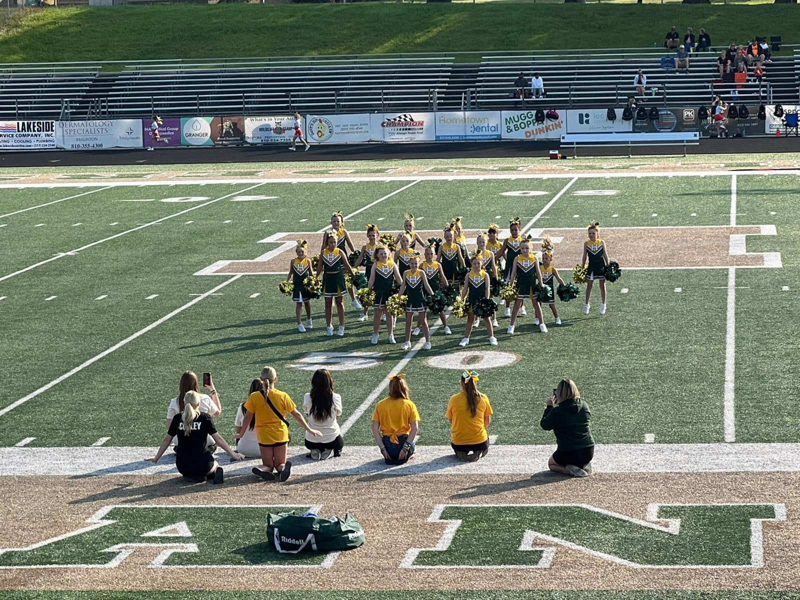 Cheer team performing